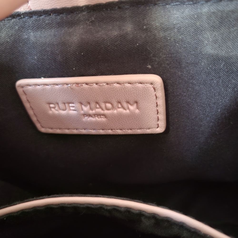 Rue Madam Baby Pink Teddy Bear Mini Tote Top Handle Crossbody - Picture 5 of 7